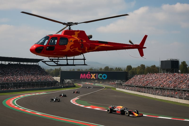 Empresas ofrecen vuelos en helicóptero al GP de México 2025 desde Santa Fe, con precios de más de 22 mil pesos.