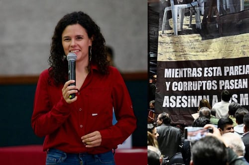 ¡Trifulca en la Cámara! Morena y PRI se enfrentan por lona con imagen de Luisa Alcalde en la playa