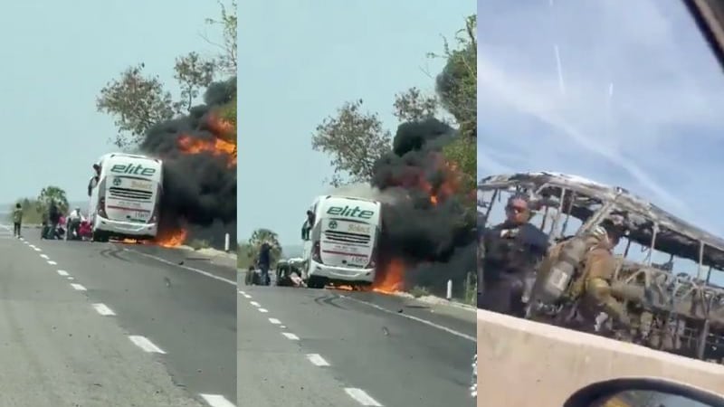 Incendio de autobús en Sinaloa provoca muerte de pasajeros