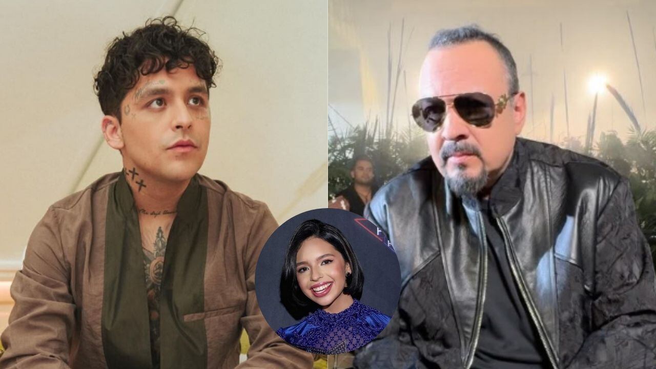 Christian Nodal, Ángela Aguilar y Pepe Aguilar