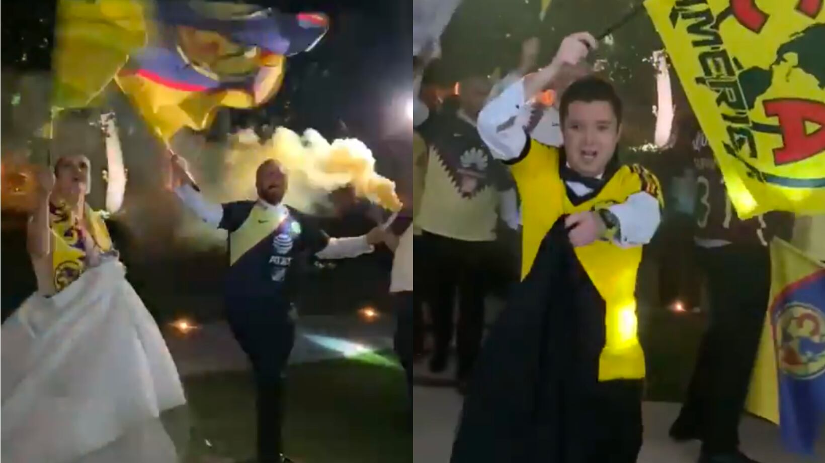 Aficionados del América festejaron su boda con temática del club.