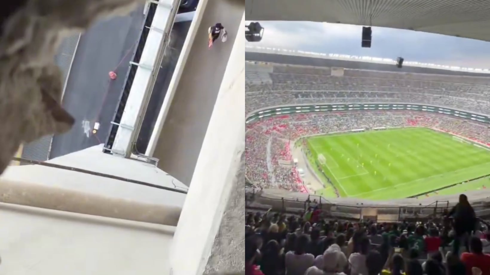 Reportan hoyo en el Estadio Azteca.