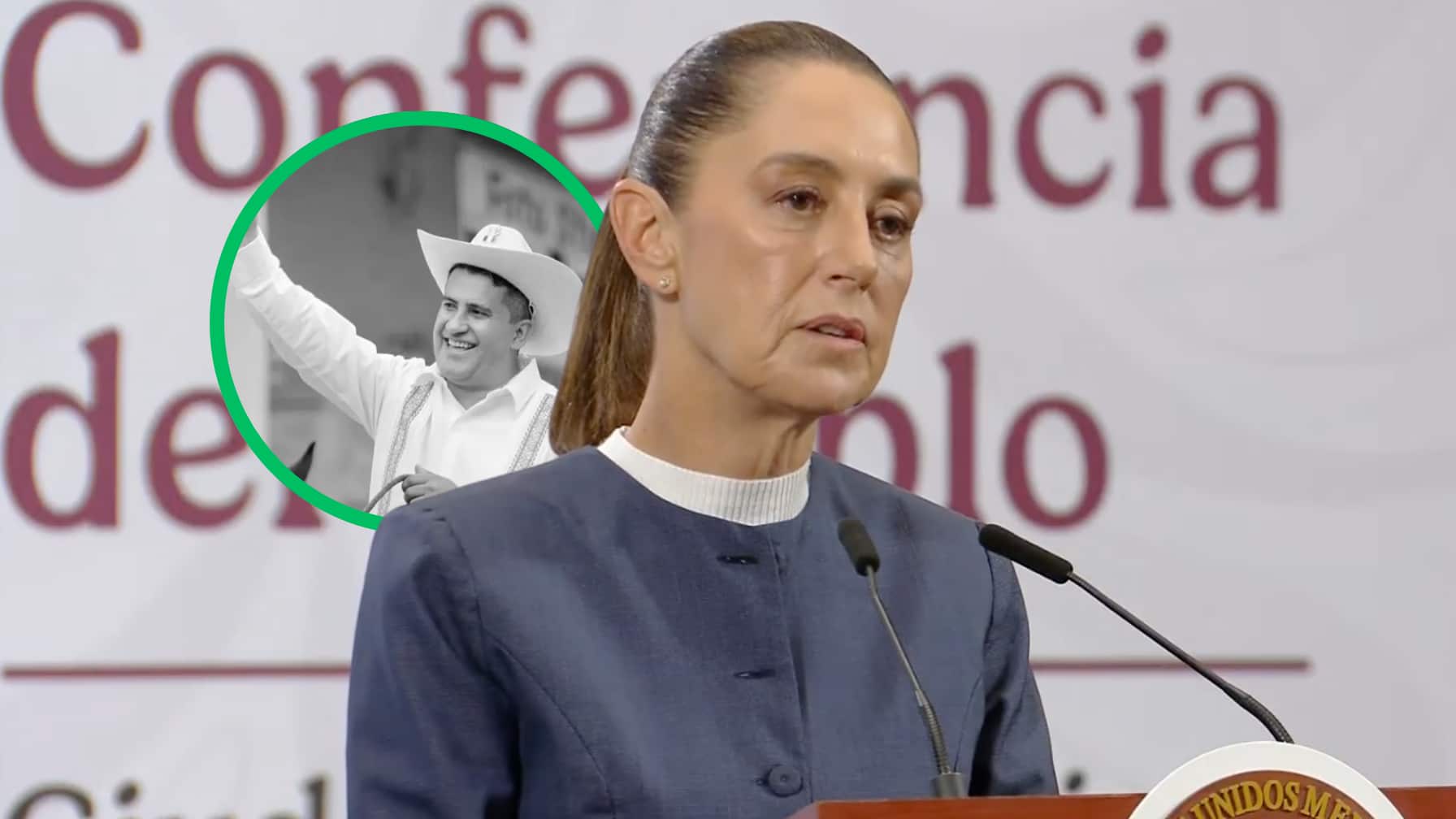 La presidenta afirmó que algunos grupos buscan aprovechar el asesinato del alcalde para revivir narrativas de “narcogobierno”.