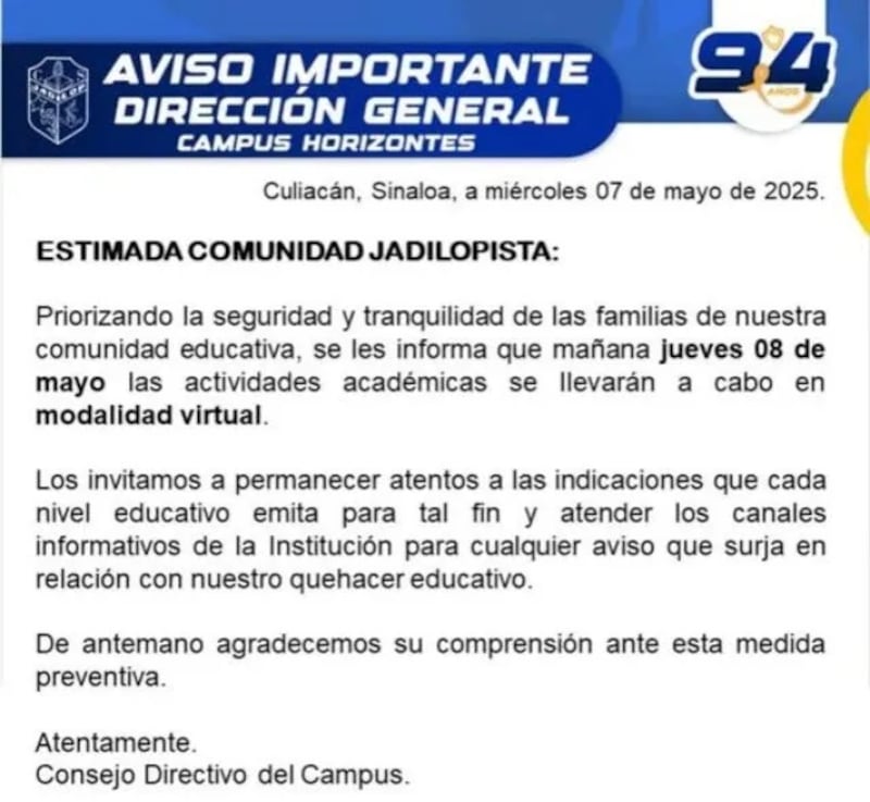 Sinaloa suspenden clases