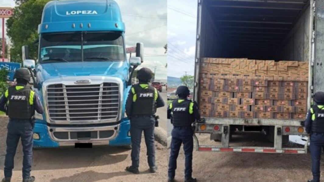 El trailer se encontraba abandonado sobre la carretera.