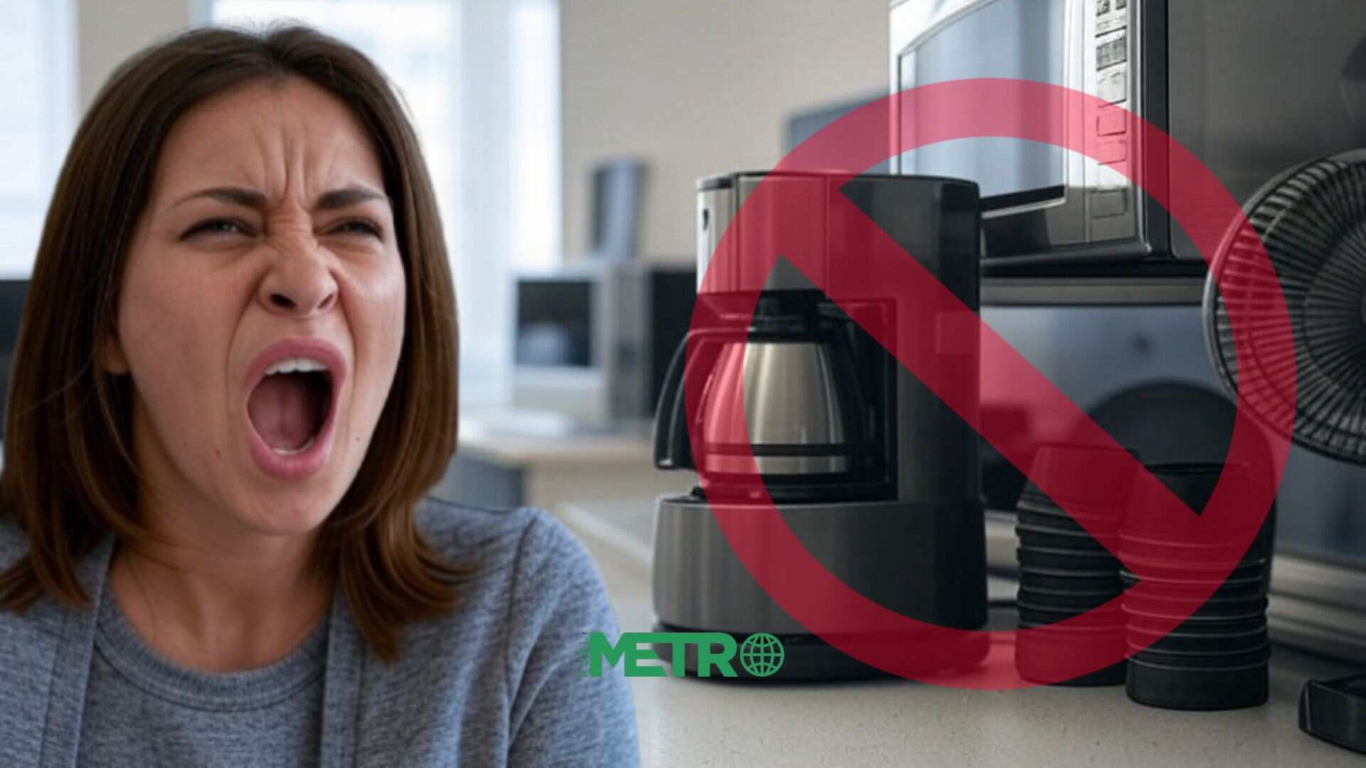 Prohibición de cafeteras, microondas y ventiladores en oficinas amenaza salud física y mental de empleados