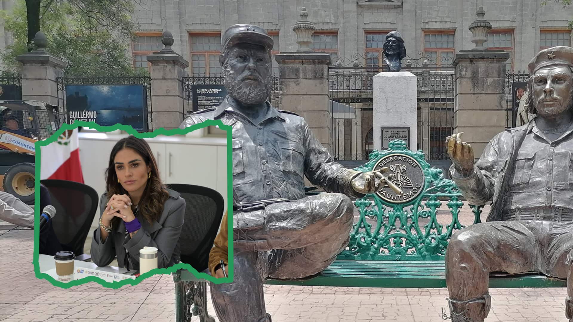 La escultura conmemoraba el encuentro entre los revolucionarios en CDMX en 1955.