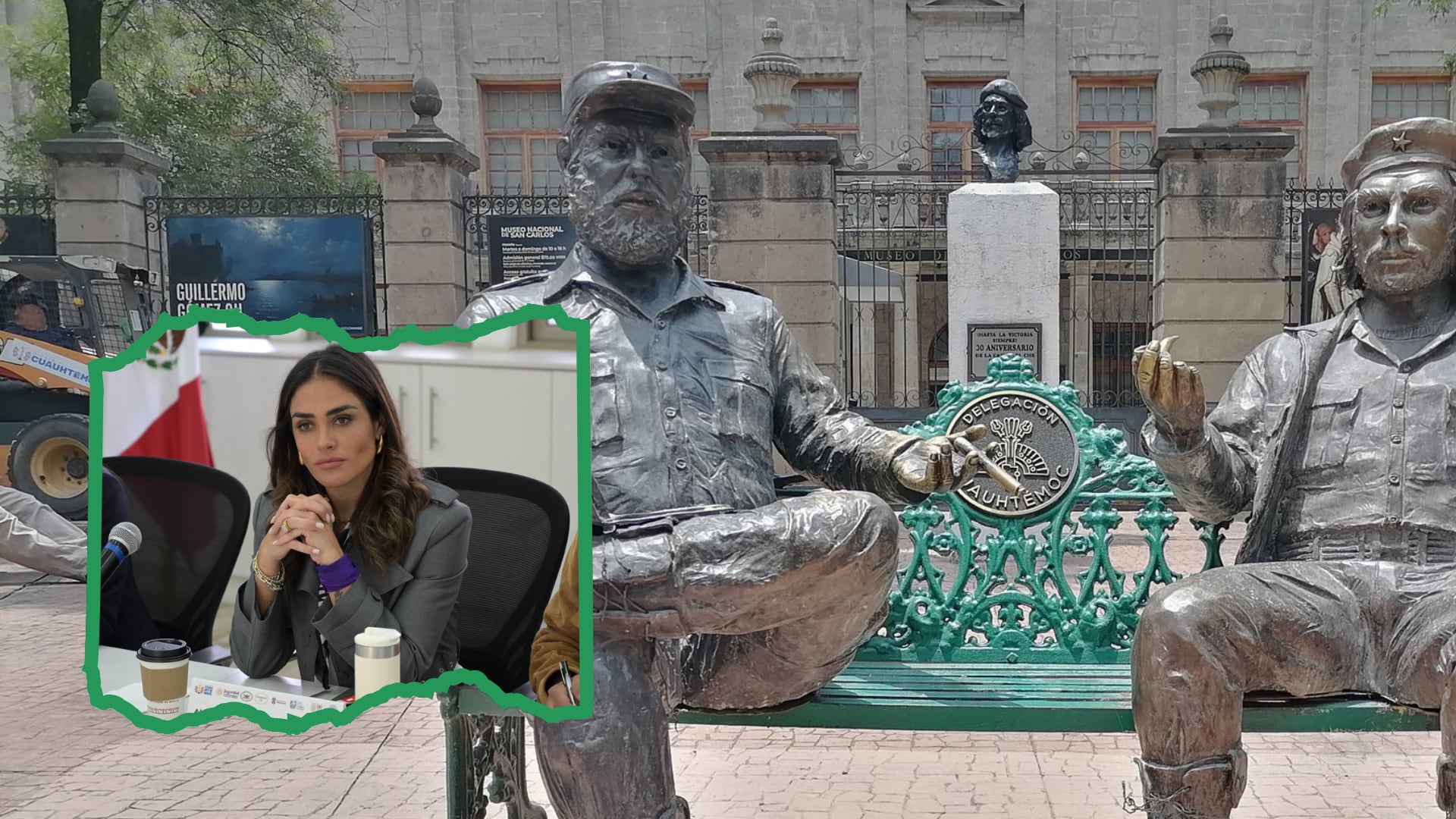 La escultura conmemoraba el encuentro entre los revolucionarios en CDMX en 1955.