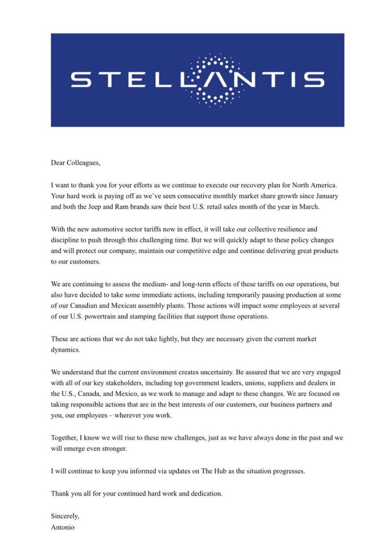 Stellantis reafirma su compromiso con la región, pero ajusta su operación en México ante decisiones de política económica de EE.UU.