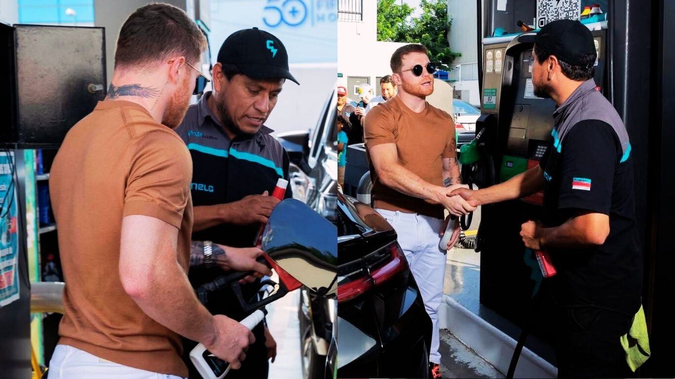 Canelo Álvarez en sus estaciones de gas