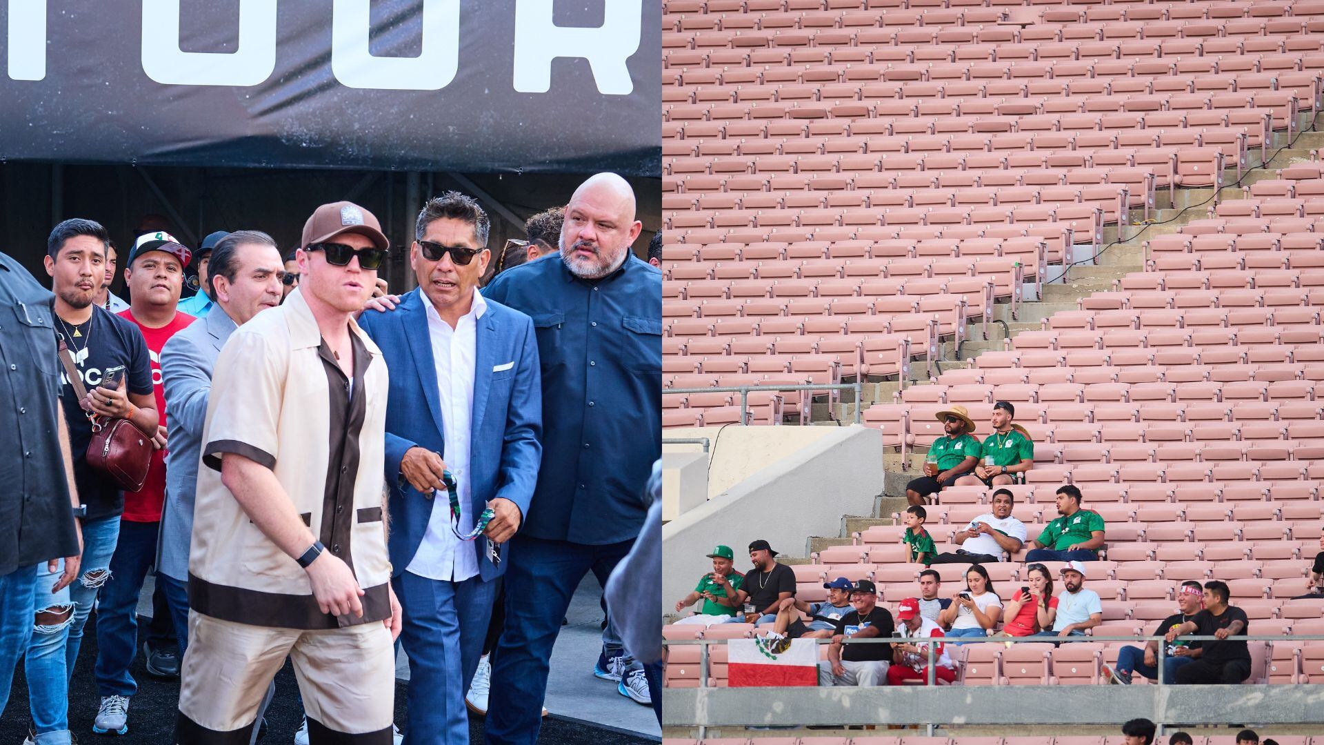 'Canelo' Álvarez lanzó el volado en el partido amistoso del Tri. Imagen: Mexsport.