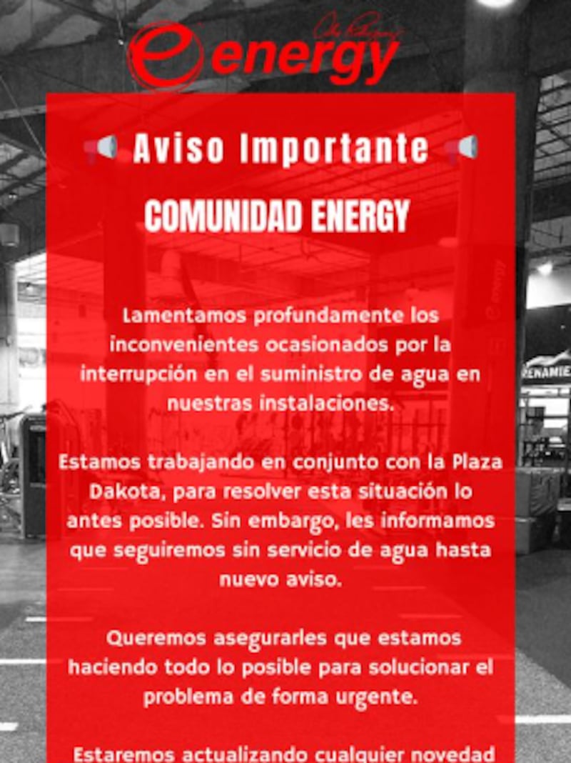 Comunicado del Energy Fitness