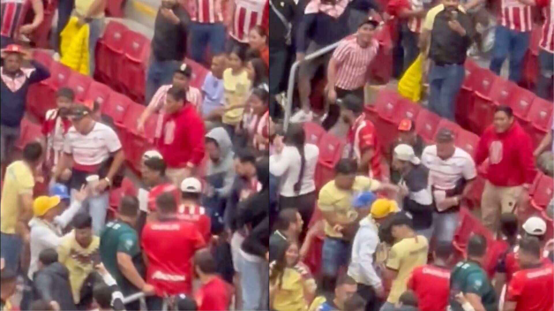 Pelea aficionados chivas-América
