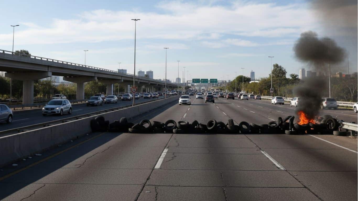 Bloqueos en la autopista Puebla-Tlaxcala