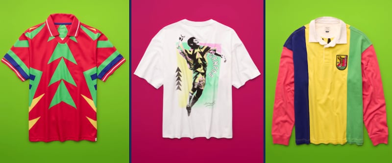 American Eagle x Jorge Campos: 
Jerseys, playeras y accesorios llenos de color dan vida a una propuesta que fusiona el espíritu del fútbol con un estilo urbano, auténtico y sin etiquetas.