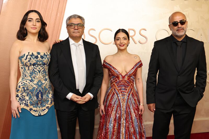 HOLLYWOOD, CALIFORNIA - MARCH 02: (L-R) Mahsa Rostami, Mohammad Rasoulof, Setareh Maleki and Missagh Zareh attend the 97th Annual Oscars at Dolby Theatre on March 02, 2025 in Hollywood, California. (Photo by Mike Coppola/Getty Images)
