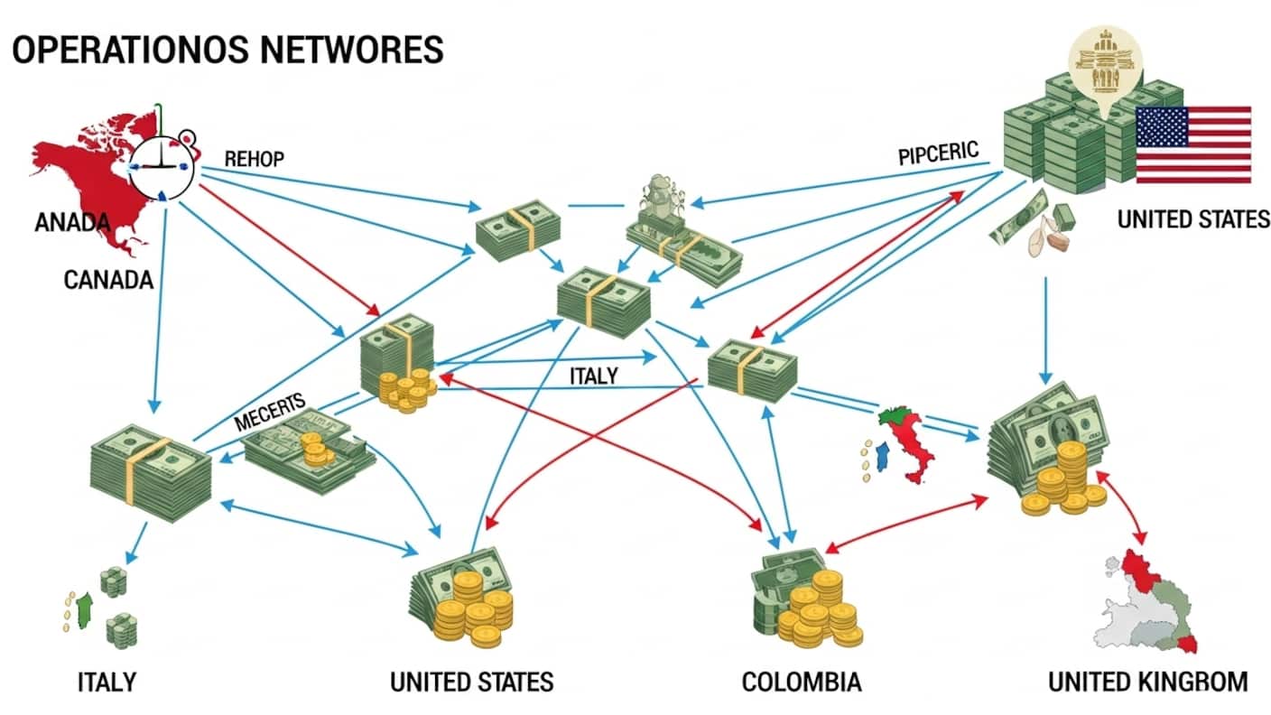 La red criminal operaba una sofisticada triangulación financiera en México para ocultar millones, moviendo recursos casi imposibles de rastrear.