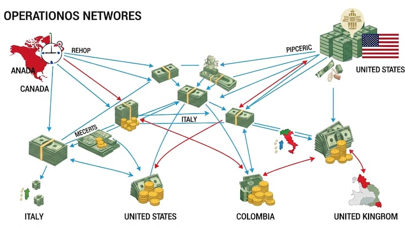 Hacienda expone red criminal que movía dinero y droga en 6 países