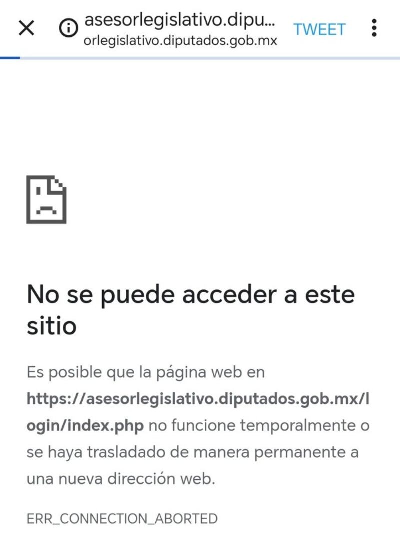 Curso "Cómo ser un asesor legislativo" falla antes de iniciar (X / @Mx_Diputados)