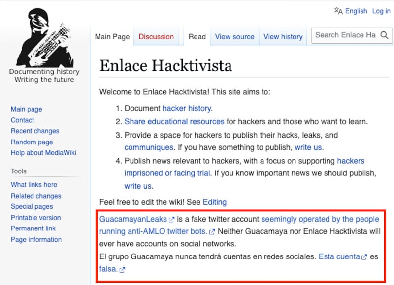 Guacamaya Leaks no tiene cuentas oficiales de redes sociales