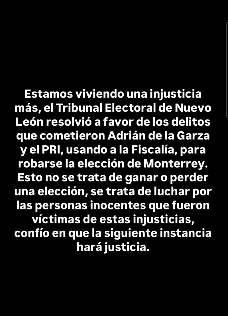 Rodríguez compartió su sentir en Instagram.