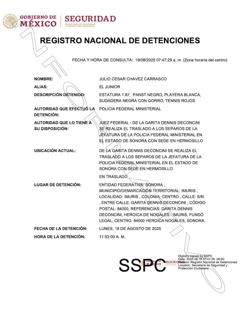 Registro Chávez Jr.