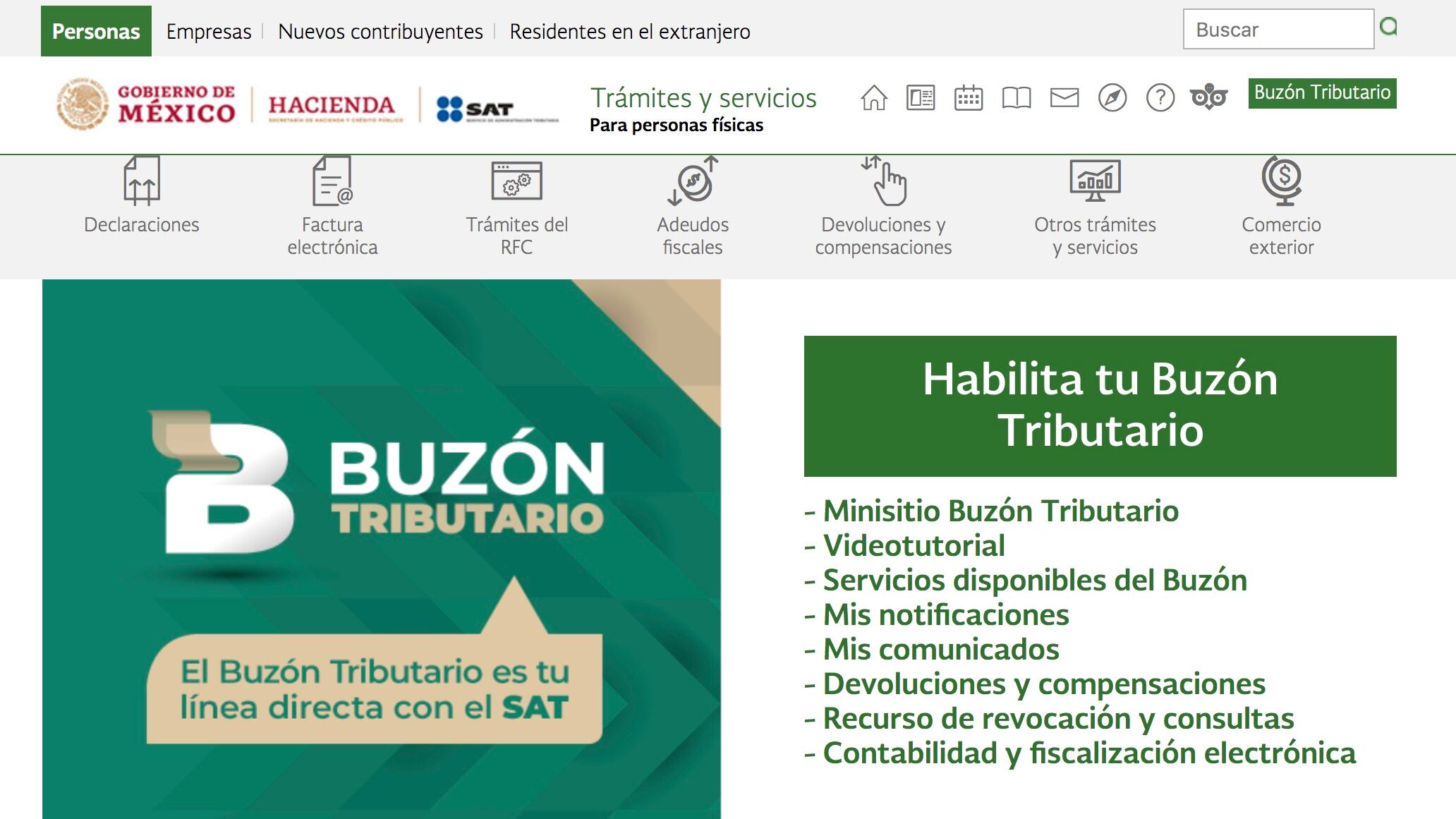 SAT buzón tributario