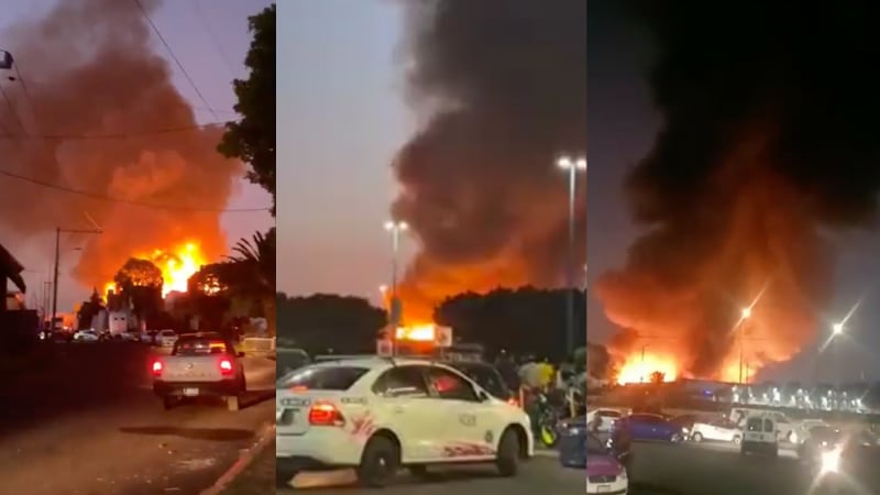 Central de Abasto incendio en jueves Santo en área de tarimas