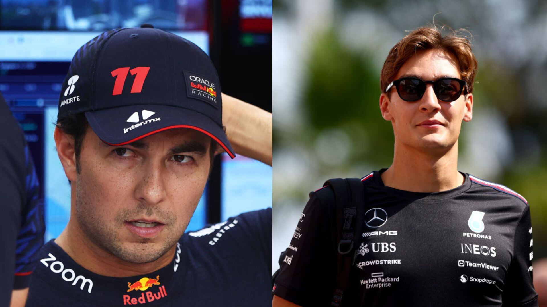 Sergio Pérez y George Russell