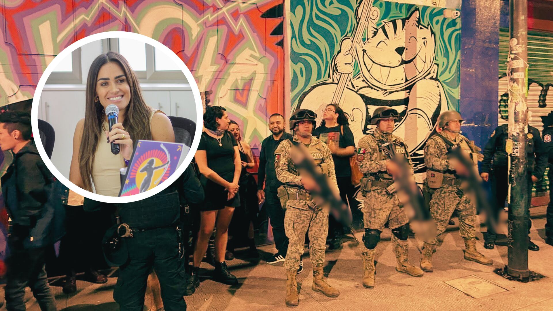 Alessandra de la Vega en contra de la represión en el Multiforo Alicia