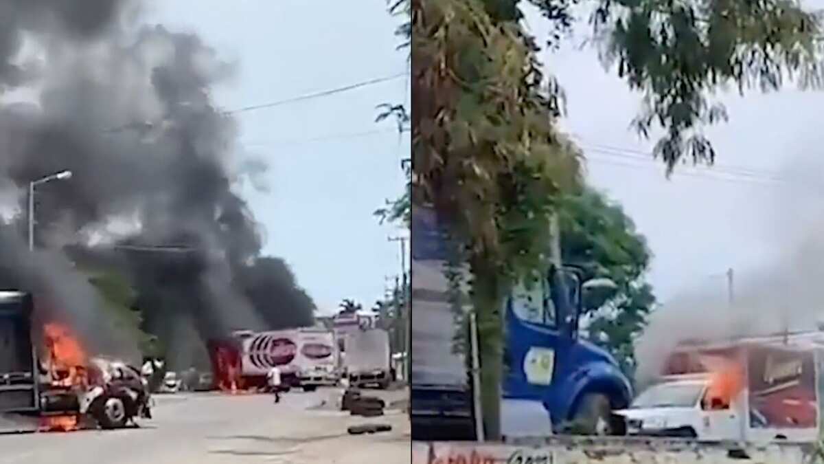 Queman vehículos en carretera Acapulco-Zihuatanejo