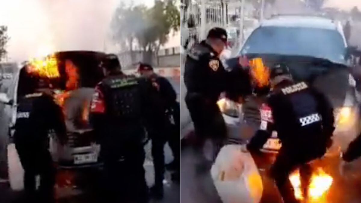Se incendia camioneta frente a paradero de Indios Verdes
