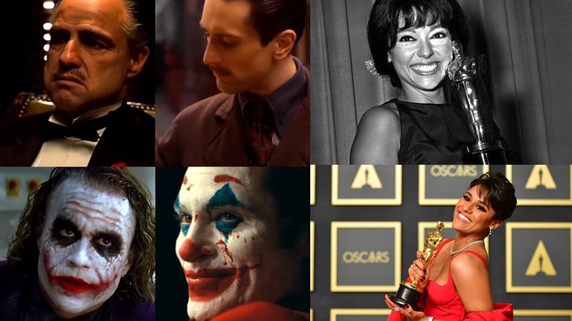 Los únicos actores en ganar un Oscar por interpretar al mismo personaje son Marlon Brando y Robert De Niro, Heath Leghter y Joaquín Phoenix.