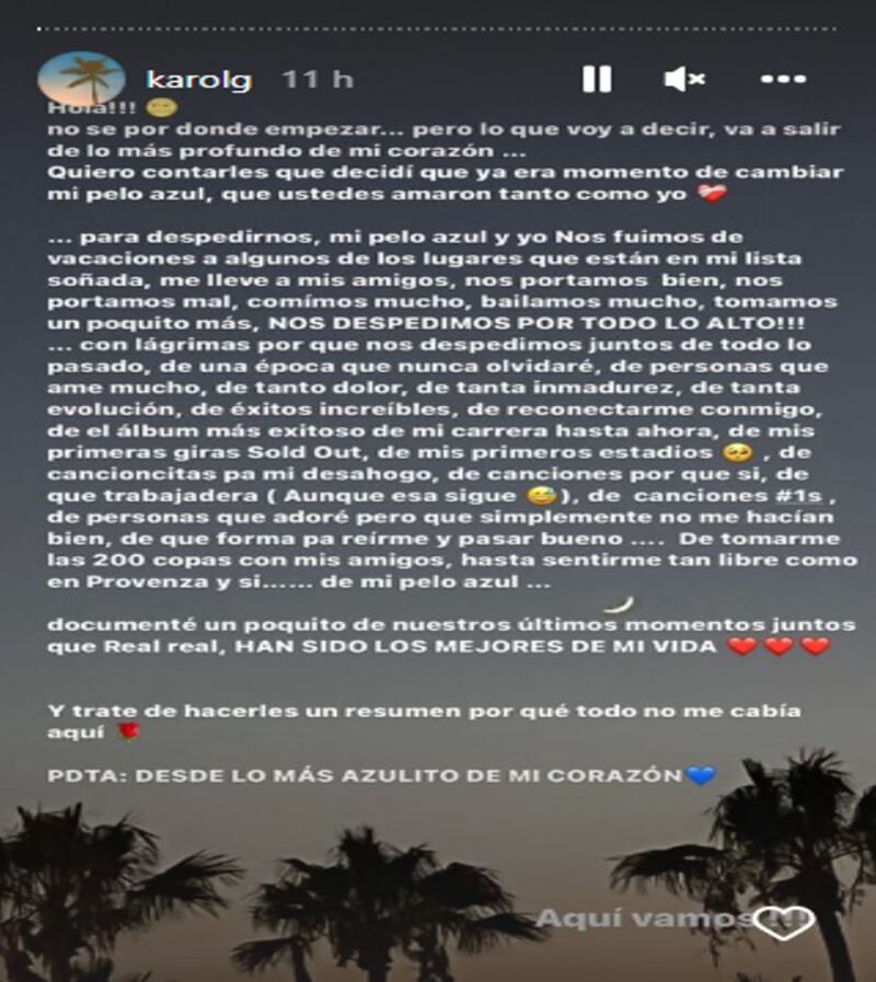 “Con lágrimas porque nos despedimos juntos de todo lo pasado, de una época que nunca olvidaré”