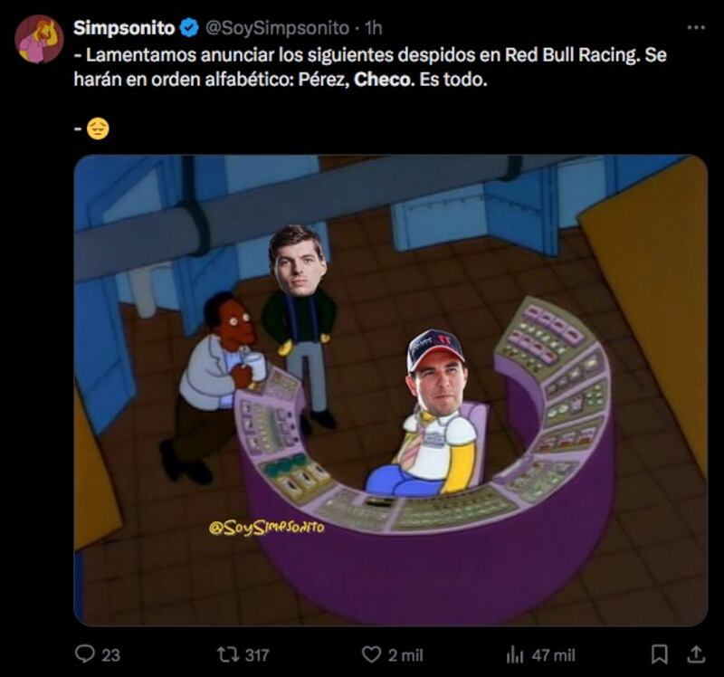 Memes salida de Checo de Red Bull