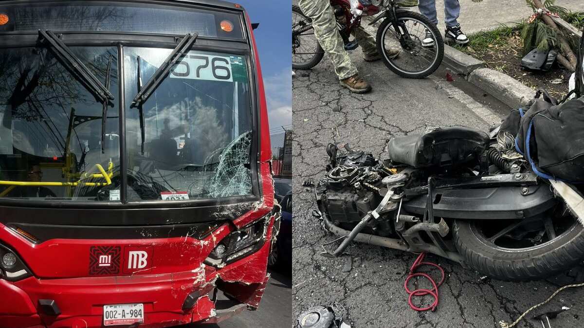 Metrobús Línea 4: Falla mecánica provoca accidente; cuatro heridos y 10 vehículos afectados