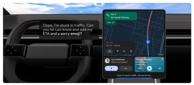 Desde mapas y mensajes hasta música y organización personal, Gemini se convierte en el nuevo copiloto inteligente al volante