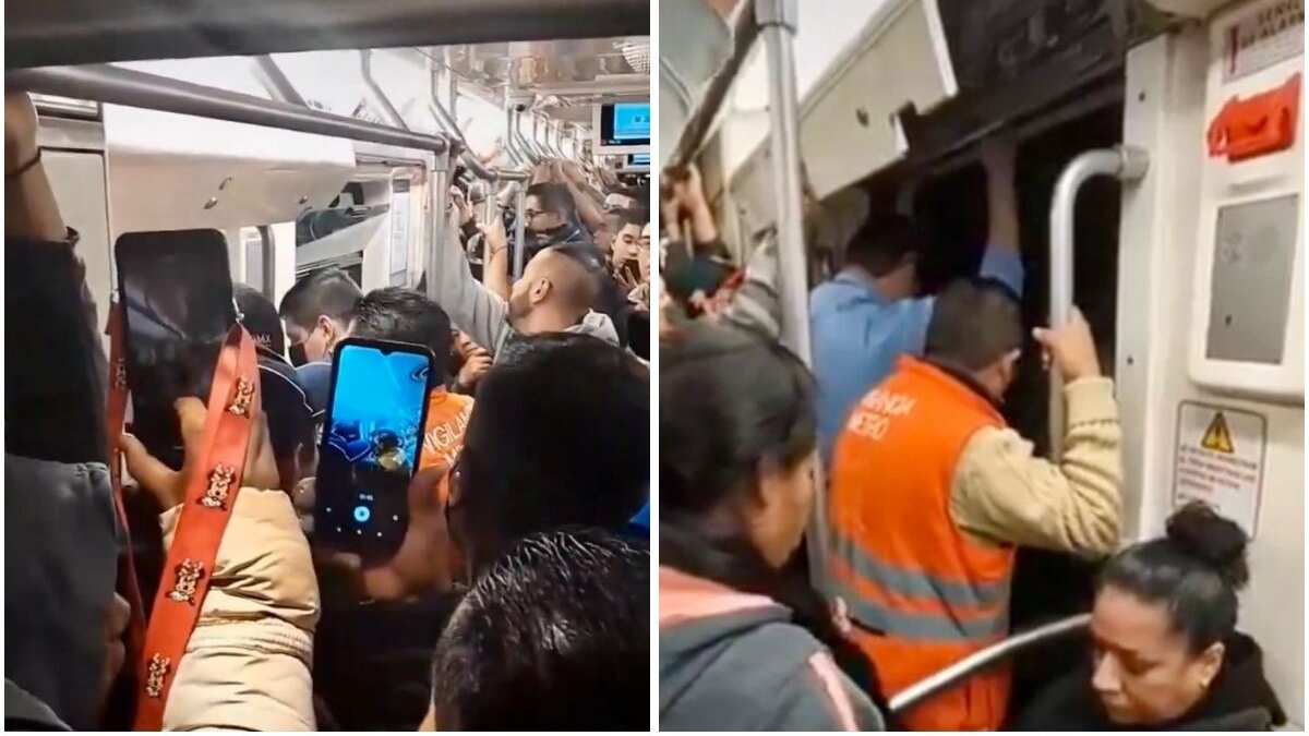 ¡Problemas en Línea 1 del Metro! Pasajeros protestan por avanzar con puertas abiertas