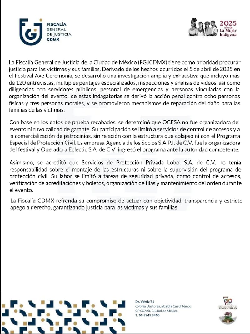 FGJCDMX Comunicado
