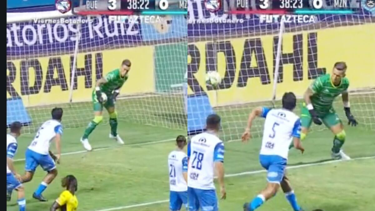 Nicolás Vikonis no logró contener el esférico I Captura de pantalla TV Azteca