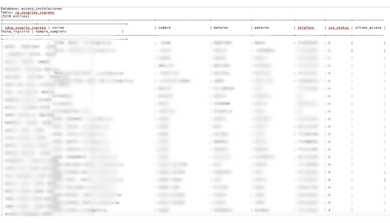 La información filtrada incluye datos personales que podrían violar la ley mexicana de protección de datos personales.