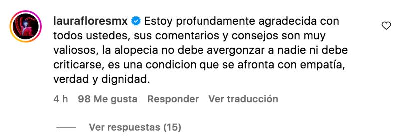 Laura Flores habla de su proceso con alopecia