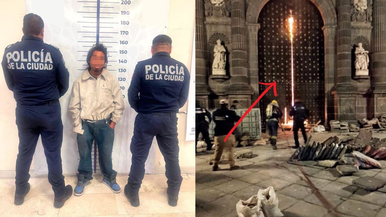 Detienen a hombre señalado de quemar la Catedral de Puebla