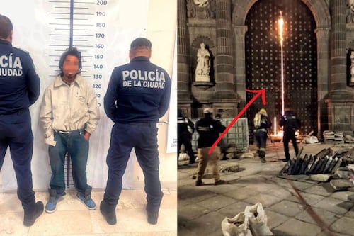 Arrestan a hombre con marihuana, presunto responsable de quemar la Catedral de Puebla