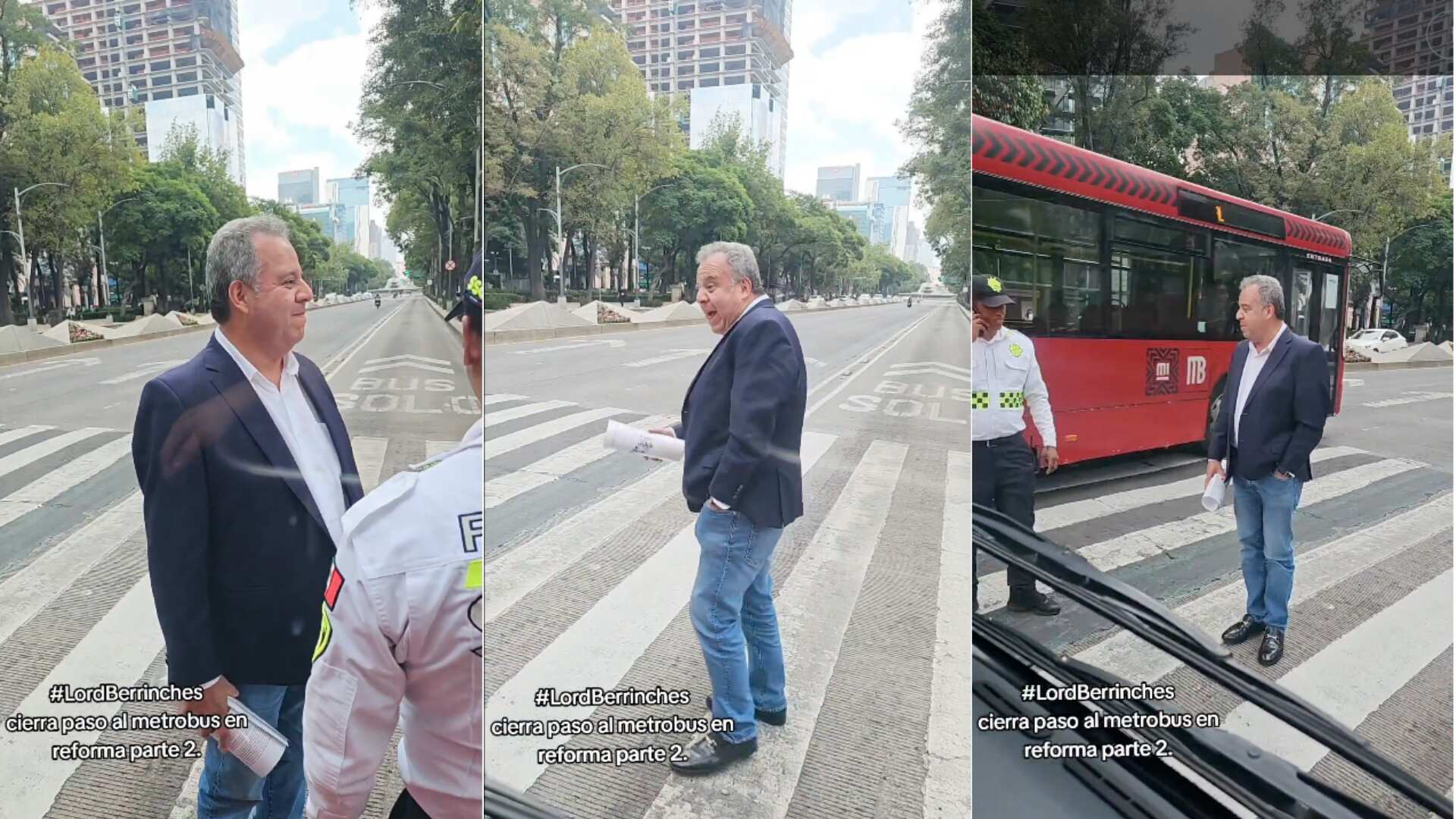 Oficiales de tránsito acudieron al lugar para controlar la situación, que se viralizó con el apodo “Lord Berrinches”