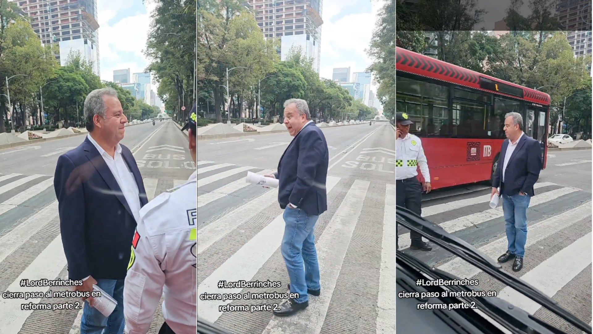 Oficiales de tránsito acudieron al lugar para controlar la situación, que se viralizó con el apodo “Lord Berrinches”