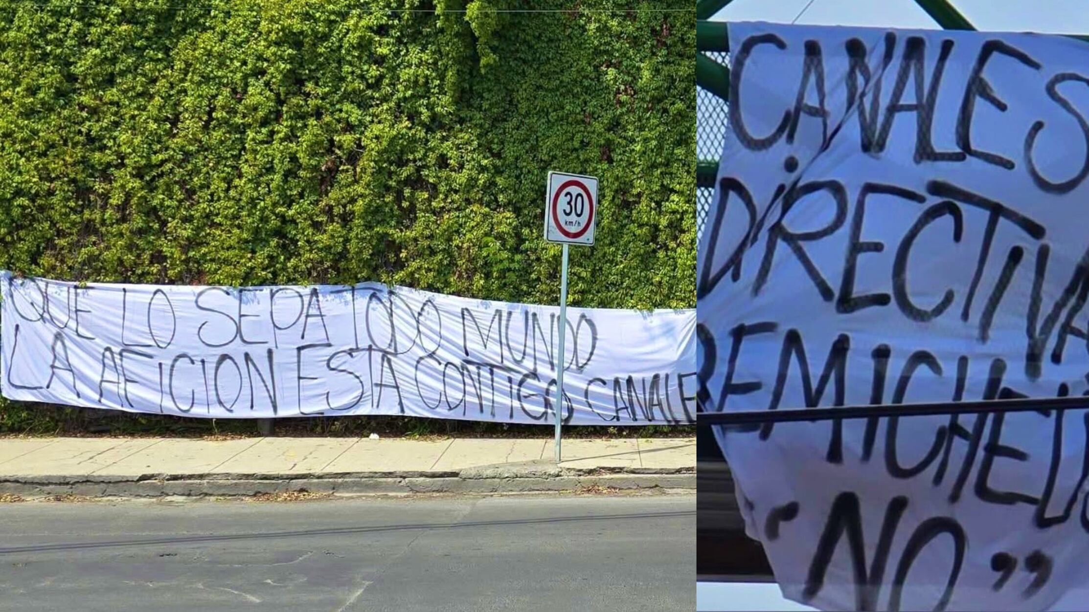 Aficionados protestan a favor de Sergio Canales