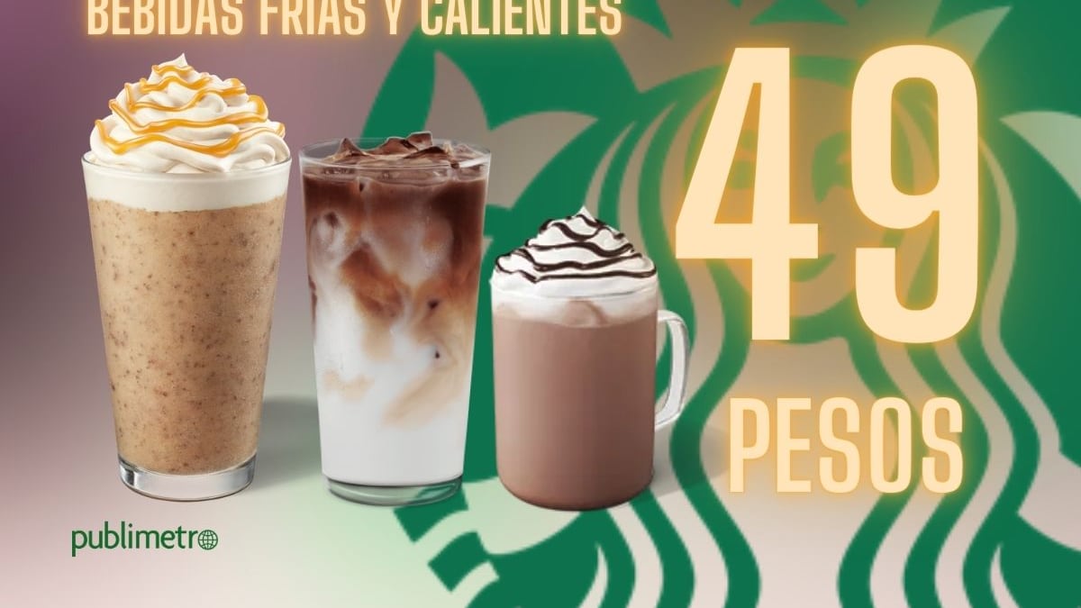 Starbucks: Menú de bebidas grandes por 49 pesos hasta el 14 de abril
