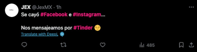 Usuarios descargan Tinder ‘para comunicarse’ tras caída de Facebook en Instagram