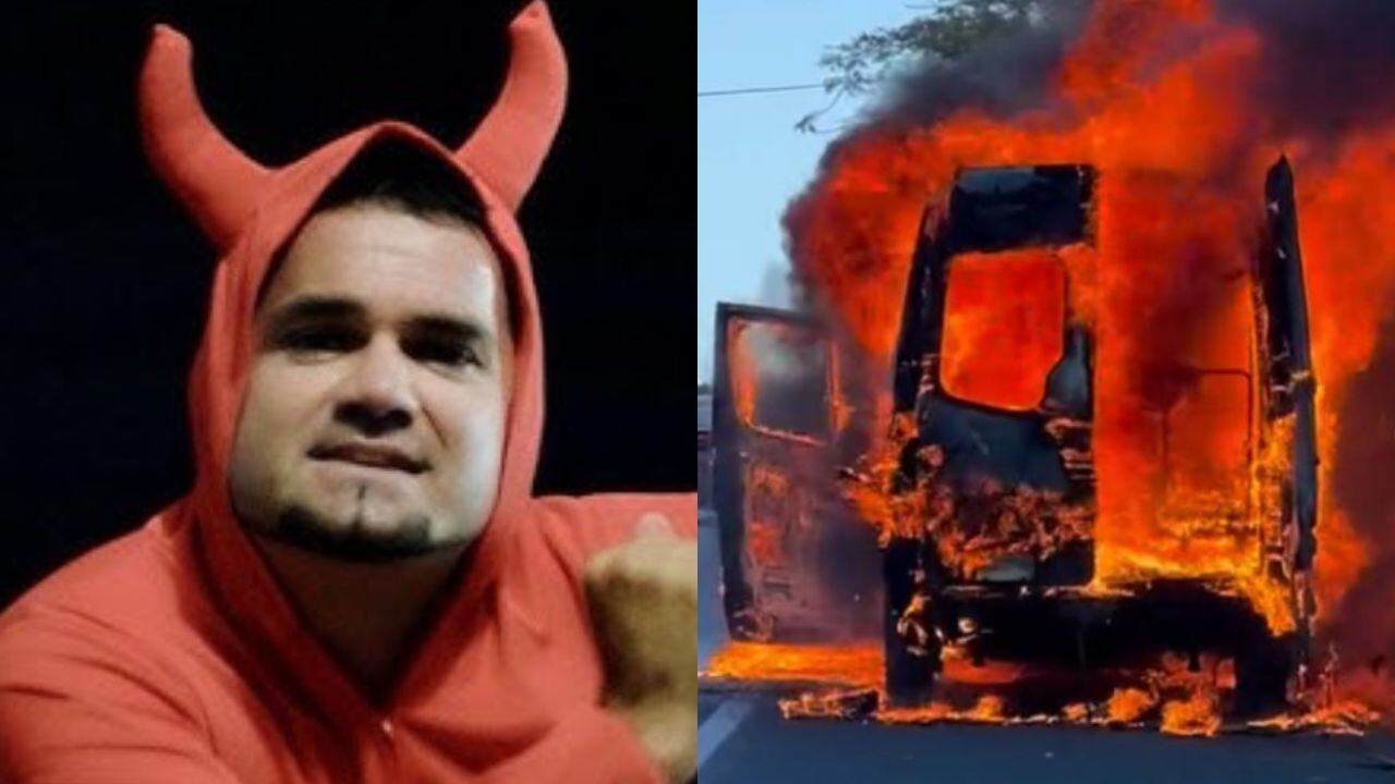 A través de su cuenta de Instagram Roberto Jr. dio a conocer que perdió su camioneta en un terrible incendio.